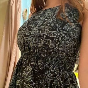 Patterned Formal Black and White Maternity Dress